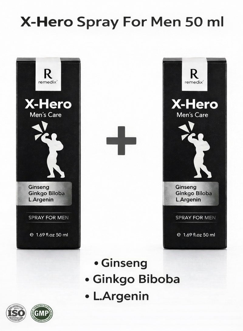 Remedix X-Hero Spray For men 50 ml -Special Offer – Two Packs - Image 1